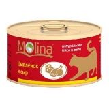 Консервы для кошек Molina цыпленок и сыр 0,08 кг.